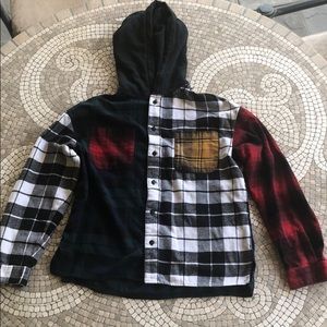Urban outfitters double ply plaid hoodie